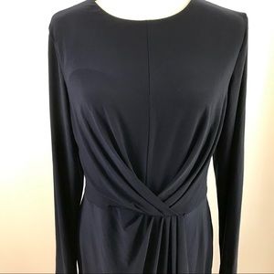 Navy knitted dress, long sleeve (#183)